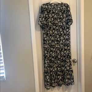 NEW Primark long black floral dress